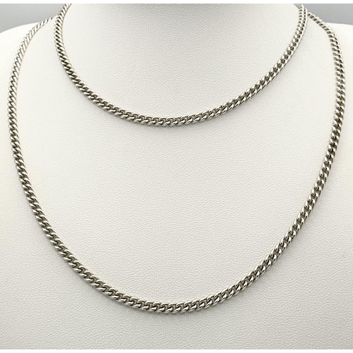 1981 - A 925 Sterling Silver Curb Chain. 74cm. 24.7g