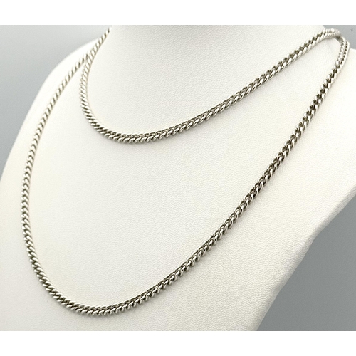 1981 - A 925 Sterling Silver Curb Chain. 74cm. 24.7g