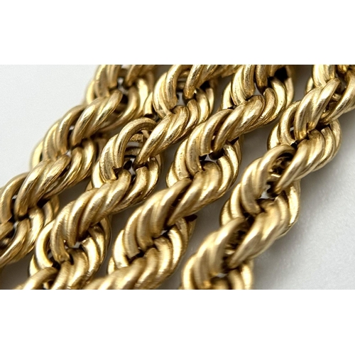 1856 - A Classic 9K Yellow Gold Rope Necklace. 40cm. 3.55g.