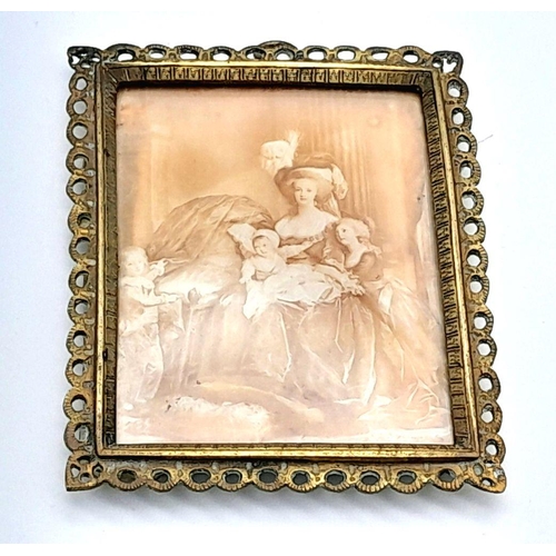 2188 - A Victorian Miniature Family Painting - In Gilded frame. 8 x 10cm.