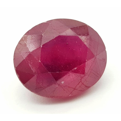 535 - A 26.41ct Natural Faceted Translucent Ruby Gemstone - GFCO Swiss Certified.