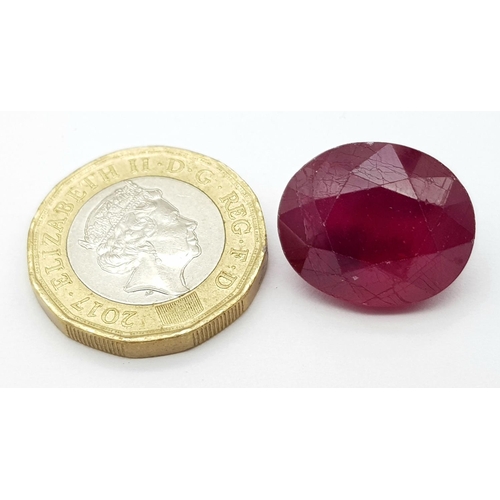 535 - A 26.41ct Natural Faceted Translucent Ruby Gemstone - GFCO Swiss Certified.