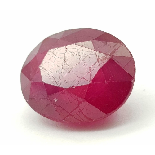 535 - A 26.41ct Natural Faceted Translucent Ruby Gemstone - GFCO Swiss Certified.