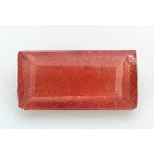 542 - A 1.38ct Orange Rectangular Tanzanian Sapphire -  GFCO Certified.