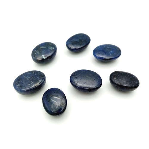 934 - A Blue Sapphire Gemstones Lot, to include: (1) Lot of 7pcs Oval Cabochon Blue Sapphire, 58ctw. (2) L... 