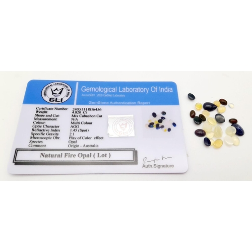 884 - A 4.82ct Multi Colour Fire Opal Gemstones Lot - GLI Certified