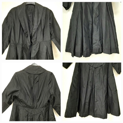 875 - A vintage office worker outfit consisting of black midi skirt, cream floaty blouse and a Matrix styl... 