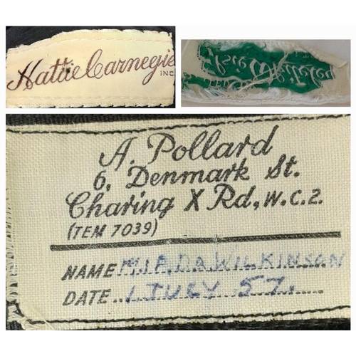 875 - A vintage office worker outfit consisting of black midi skirt, cream floaty blouse and a Matrix styl... 