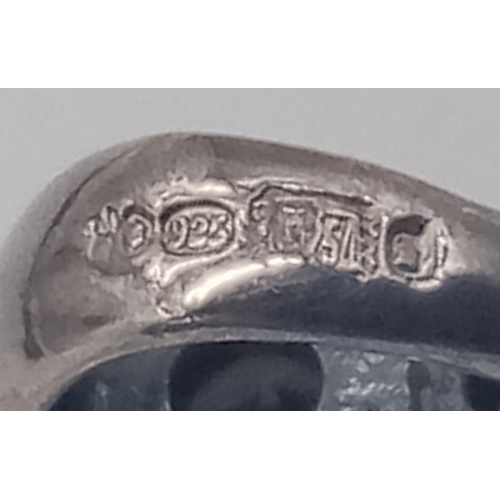 847 - A collection of vintage 925 silver CZ cluster heart jewellery include a pair of drop earrings, a pen... 