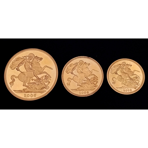 1 - A Royal Mint 22k Gold Proof Three-Coin Sovereign Collection. This limited edition collection has a h... 