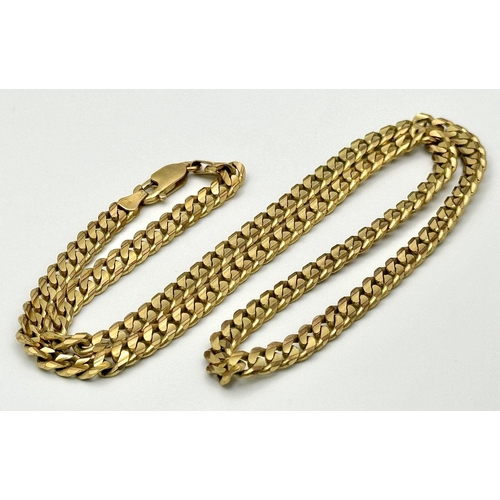 114 - An Italian 9K Yellow Gold Curb Link Chain. 50cm. 27.7g