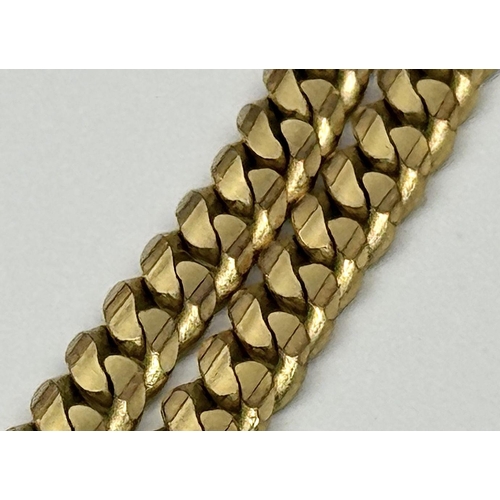 114 - An Italian 9K Yellow Gold Curb Link Chain. 50cm. 27.7g