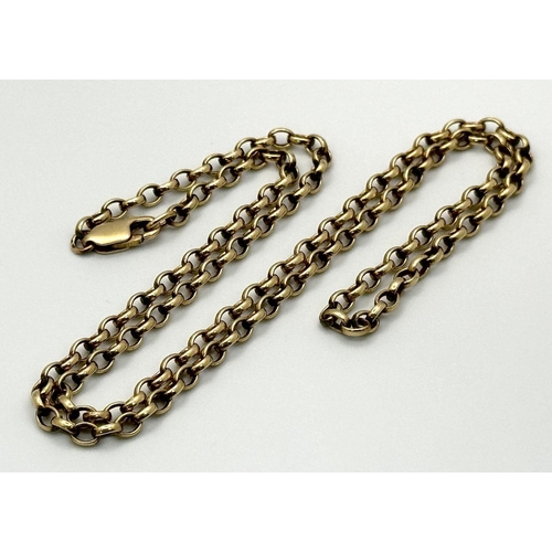 128 - A 9K Yellow Gold Belcher Link Bracelet. 50cm. 12.5g.