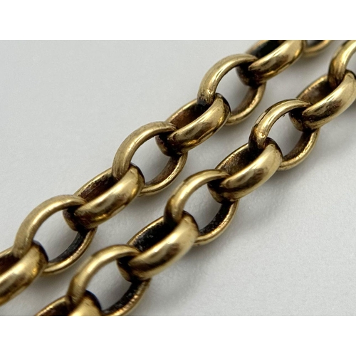 128 - A 9K Yellow Gold Belcher Link Bracelet. 50cm. 12.5g.