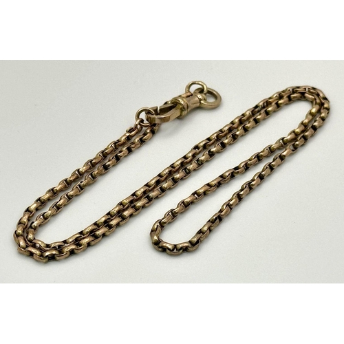 135 - An Antique 9K Yellow Gold Albert Chain. 44cm. 7.3g