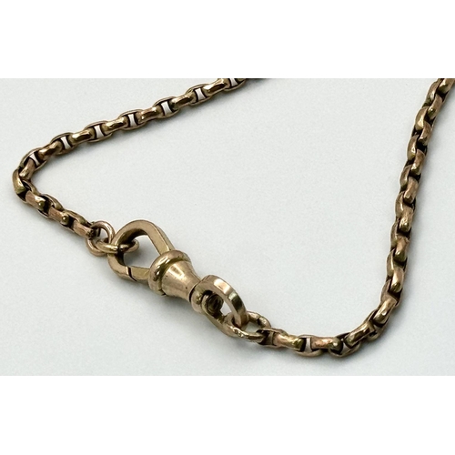 135 - An Antique 9K Yellow Gold Albert Chain. 44cm. 7.3g