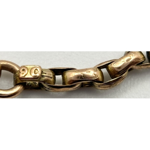 135 - An Antique 9K Yellow Gold Albert Chain. 44cm. 7.3g