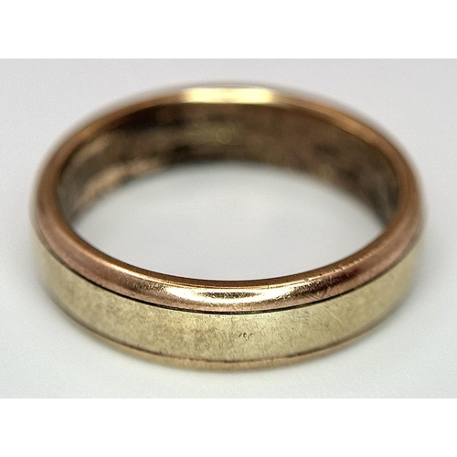 141 - A 9K Yellow Gold Band Ring. 6mm width. 4.8g