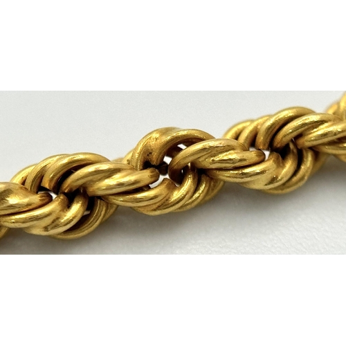 5 - A 22K Yellow Gold Rope Necklace. 40cm. 20g.