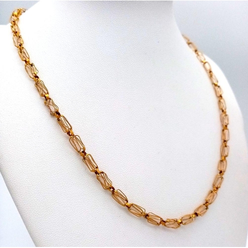 50 - A 22K Yellow Gold Intricate Link Necklace. 42cm. 8.05g.