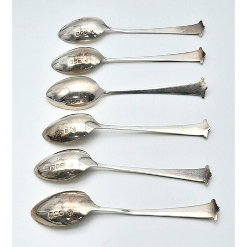 68 - Six Antique Sterling Silver Tea Spoons. Hallmarks for London 1904. 60g.