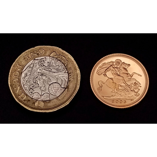 8 - A 22K Gold Royal Mint 2003 Elizabeth II Proof Half Sovereign. Limited edition. Comes with COA and ca... 