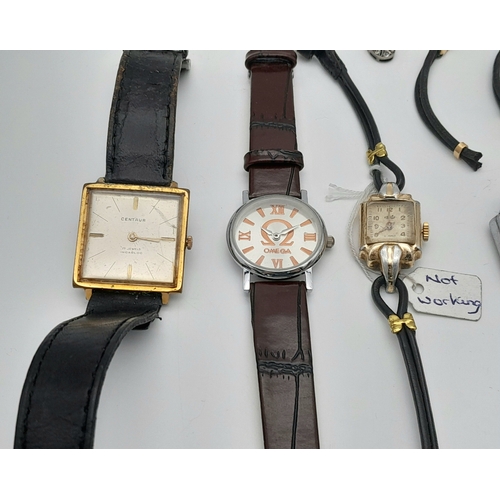 855 - A selection of vintage watches and watch cases (as found). Includes a mix of strap and bracelet desi... 