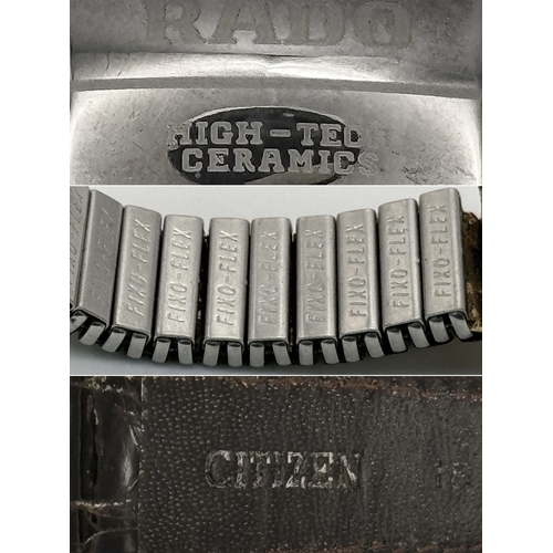 876 - A selection of vintage men's watches and cases, including brands such as Seiko. A mix of strap and b... 