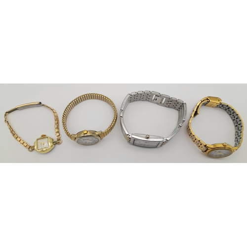 883 - A collection of four watches, featuring brands such as Rotary and Timex, as found