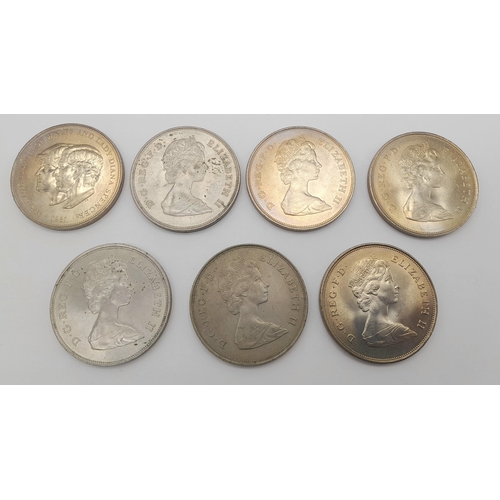 890 - A set of commemorative coins featuring the 1981 Prince of Wales and Lady Diana Spencer wedding.