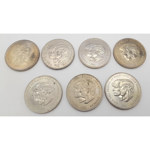 890 - A set of commemorative coins featuring the 1981 Prince of Wales and Lady Diana Spencer wedding.