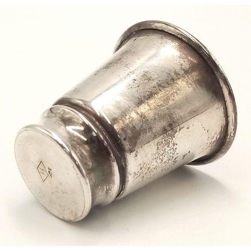 899 - A Waffen SS Silver Plated Schnapps Tumbler. SS Marked on base.
