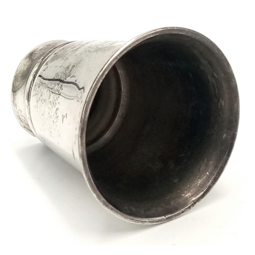 899 - A Waffen SS Silver Plated Schnapps Tumbler. SS Marked on base.