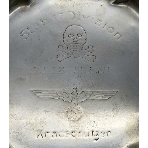 850 - A 3rd Reich Silver Plated Service Memorial Dish Stab 17 “With Gallantry & Honour 17.03.38-30.06.39 P... 