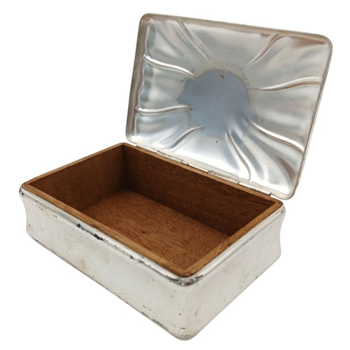 864 - A WW2 German Heer (Army) Silver Plated Trinket Box, dimensions 13cm x 8cm x 5cm.