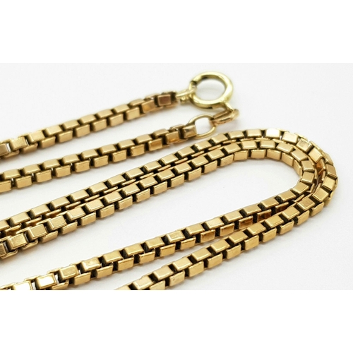 26 - A 54cms  HEAVY BOX NECK CHAIN IN 9 GOLD .    16.5gms