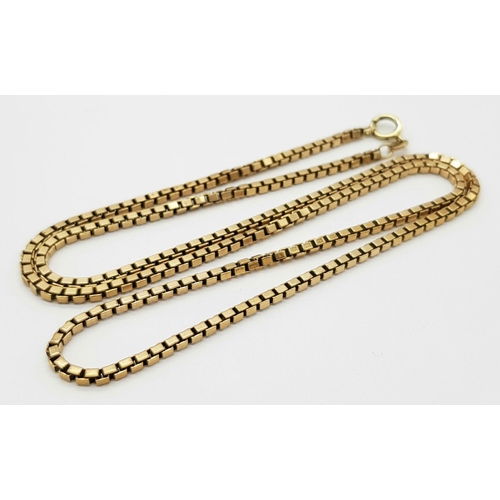 26 - A 54cms  HEAVY BOX NECK CHAIN IN 9 GOLD .    16.5gms