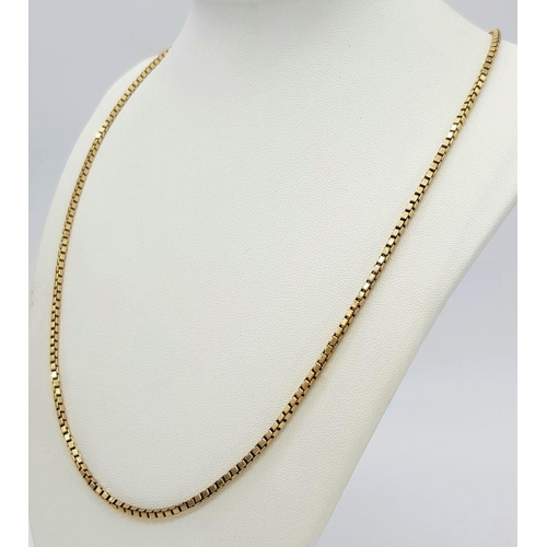 26 - A 54cms  HEAVY BOX NECK CHAIN IN 9 GOLD .    16.5gms