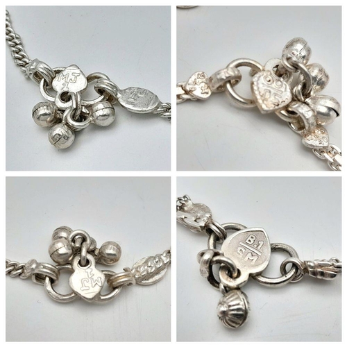 853 - Four Different Style Silver (tests as) Bracelets. 39g