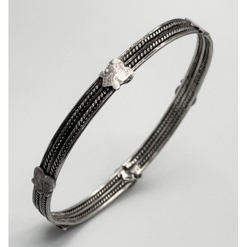 867 - Two Different Style vintage 800 Silver Bangles. 24g