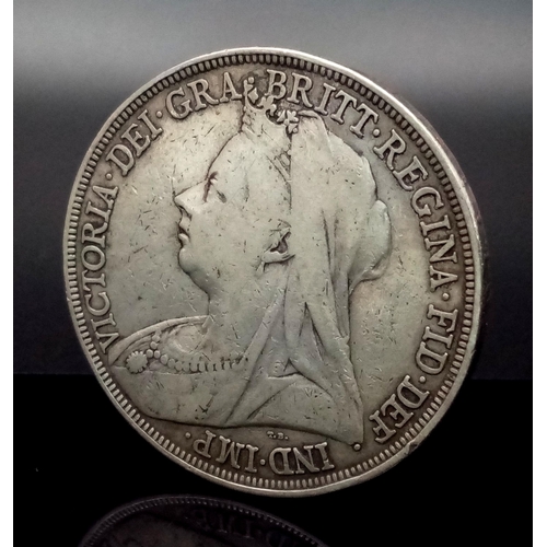 495 - A  Fine Condition 1894 Dated Queen Elizabeth ‘Old Head’ British Silver Crown’. Graded on the Sheldon... 