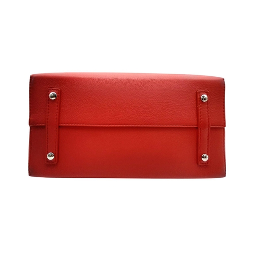 111 - A Burberry Coral Red Marais Belt Bag. Soft grained leather exterior with silver-toned hardware, deta... 