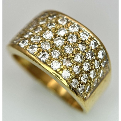 25 - AN 18K YELLOW GOLD DIAMOND RING 0.75CT , 8.2G TOTAL WEIGHT, SIZE M 1/2. Ref: SC 8094