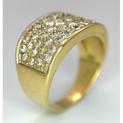 25 - AN 18K YELLOW GOLD DIAMOND RING 0.75CT , 8.2G TOTAL WEIGHT, SIZE M 1/2. Ref: SC 8094