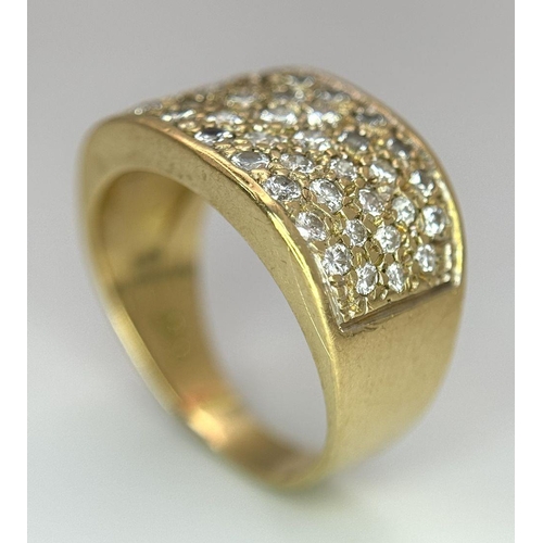 25 - AN 18K YELLOW GOLD DIAMOND RING 0.75CT , 8.2G TOTAL WEIGHT, SIZE M 1/2. Ref: SC 8094