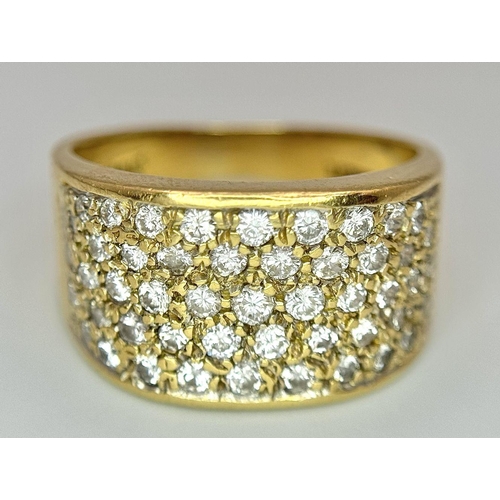 25 - AN 18K YELLOW GOLD DIAMOND RING 0.75CT , 8.2G TOTAL WEIGHT, SIZE M 1/2. Ref: SC 8094