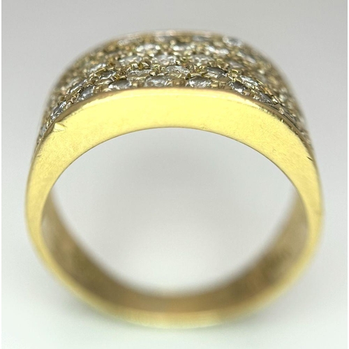 25 - AN 18K YELLOW GOLD DIAMOND RING 0.75CT , 8.2G TOTAL WEIGHT, SIZE M 1/2. Ref: SC 8094