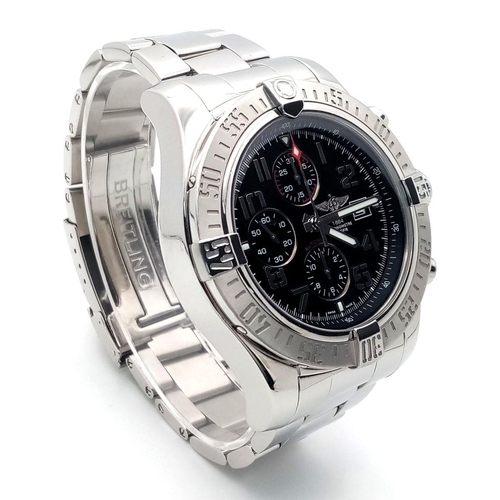 31 - A Breitling Super Avenger II Automatic Chronograph Gents Watch. Stainless steel bracelet and case - ... 