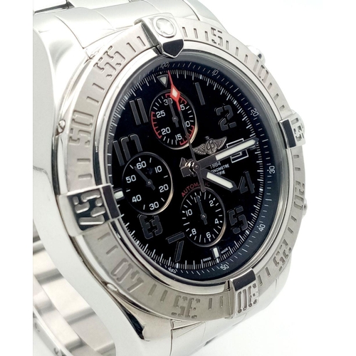 31 - A Breitling Super Avenger II Automatic Chronograph Gents Watch. Stainless steel bracelet and case - ... 