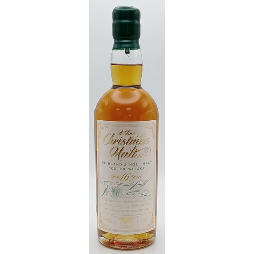 7 - A Rare  2021 Limited Run, 16 Year Old Highland Whisky ‘A Fine Christmas Malt’ 53.2% Vol. 70cl Bottle... 